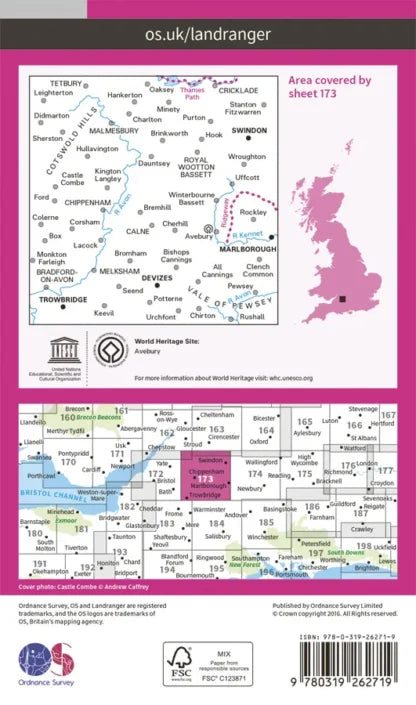 OS Landranger - 173 - Swindon & Devizes, Marlborough