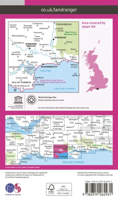 OS Landranger - 195 - Bournemouth & Purbeck
