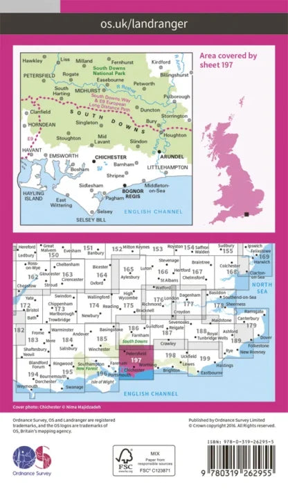 OS Landranger - 197 - Chichester & The South Downs