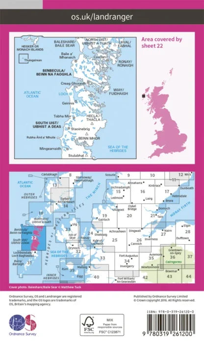 OS Landranger - 22 - Benbecula & South Uist