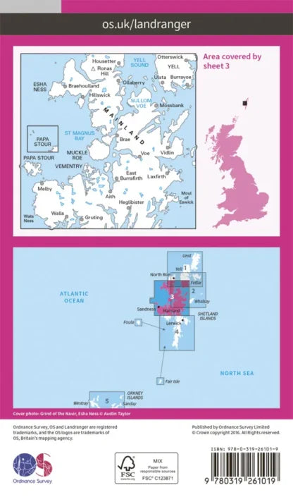 OS Landranger - 3 - Shetland – North Mainland