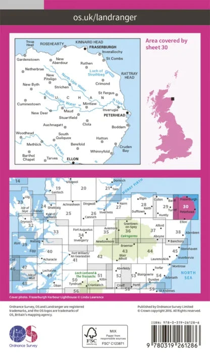 OS Landranger - 30 - Fraserburgh, Peterhead & Ellon