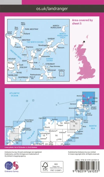 OS Landranger - 5 - Orkney – Northern Isles