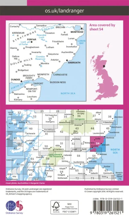OS Landranger - 54 - Dundee & Montrose, Forfar & Arbroath