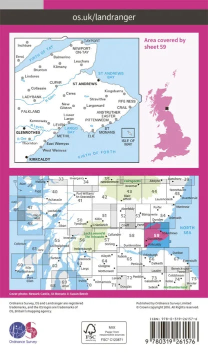 OS Landranger - 59 - St Andrews, Kirkcaldy & Glenrothes