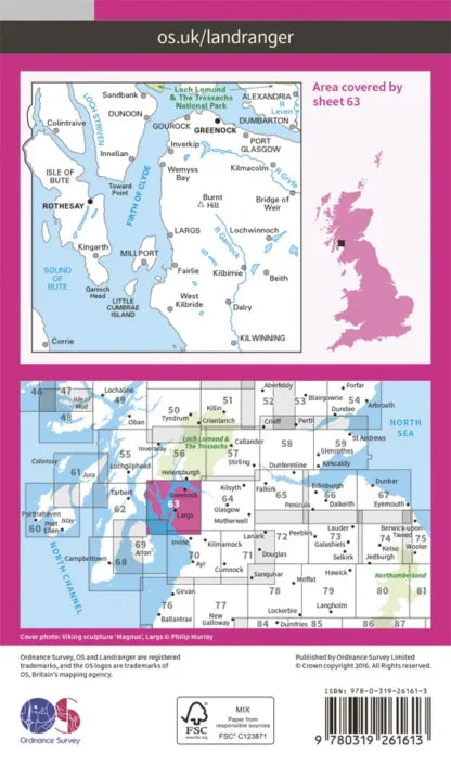 OS Landranger - 63 - Firth of Clyde, Greenock & Rothesay