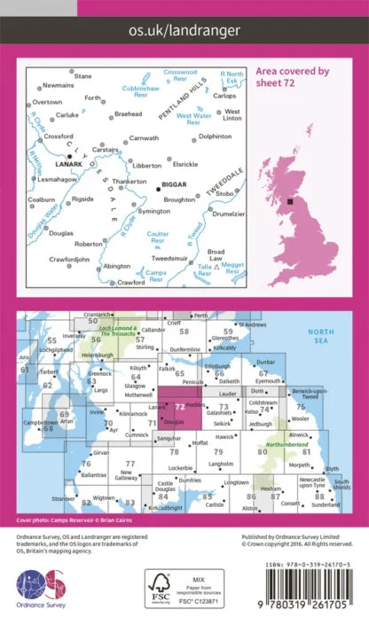 OS Landranger - 72 - Upper Clyde Valley, Biggar & Lanark