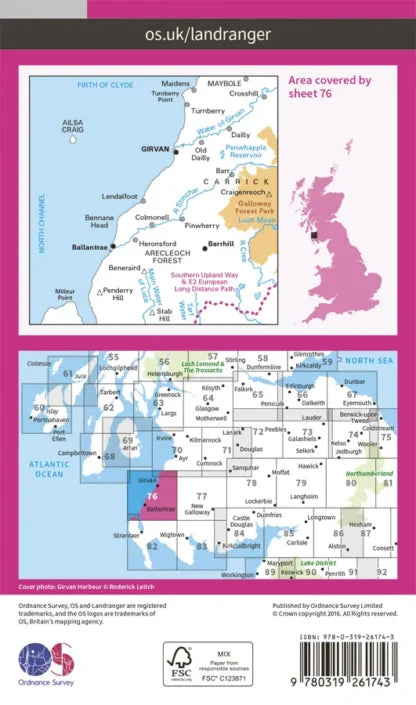 OS Landranger - 76 - Girvan, Ballantrae & Barrhill