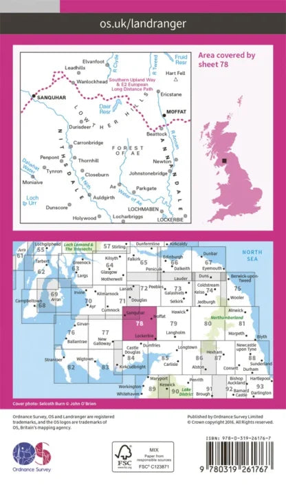 OS Landranger - 78 - Nithsdale & Annandale, Sanquhar & Moffat