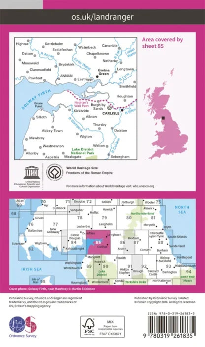 OS Landranger - 85 - Carlisle & Solway Firth, Gretna Green