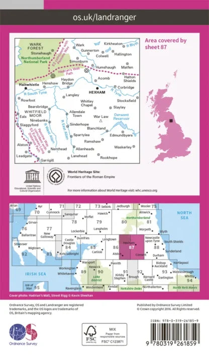 OS Landranger - 87 - Hexham & Haltwhistle