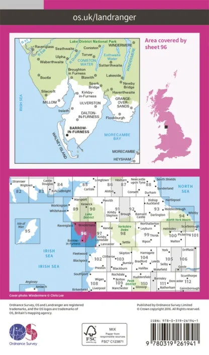 OS Landranger - 96 - Barrow-in-Furness & South Lakeland