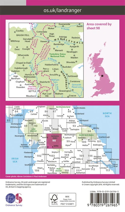 OS Landranger - 98 - Wensleydale & Upper Wharfedale