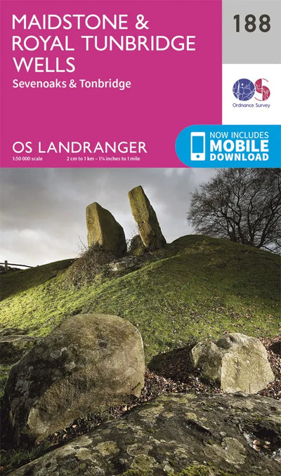 Image of OS Landranger - 188 - Maidstone & Royal Tunbridge Wells