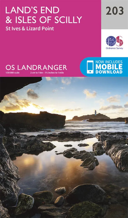 OS Landranger - 203 - Land’s End & IOS, St Ives & Lizard