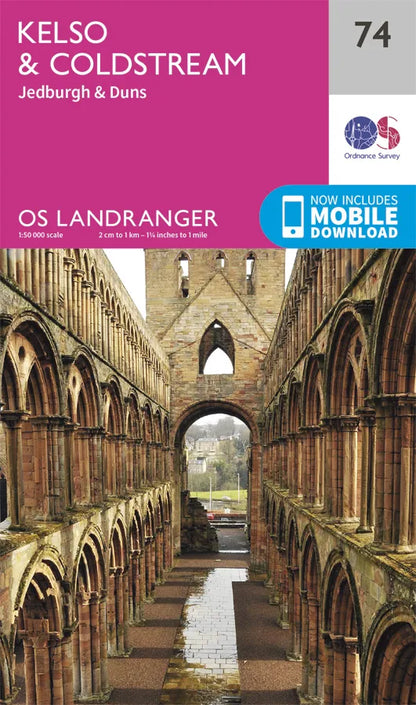 OS Landranger - 74 - Kelso & Coldstream, Jedburgh