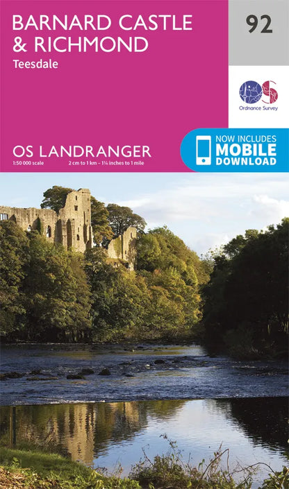 OS Landranger - 92 - Barnard Castle and surrounding areas