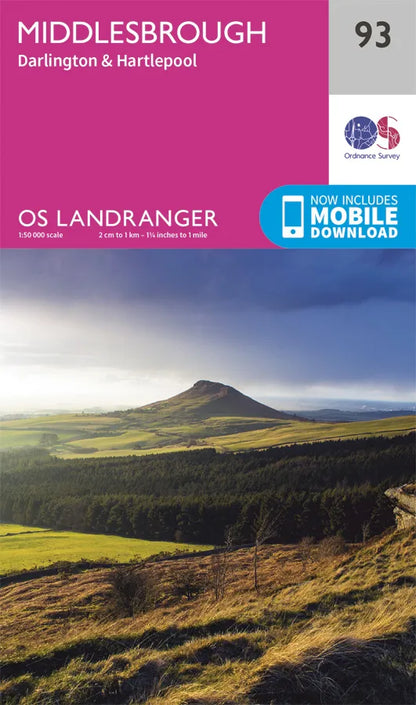 OS Landranger - 93 - Middlesbrough, Darlington & Hartlepool