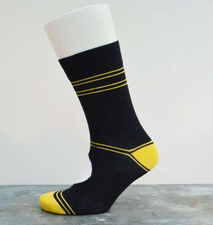 Motoring Leg-Ends Socks - Black and Gold