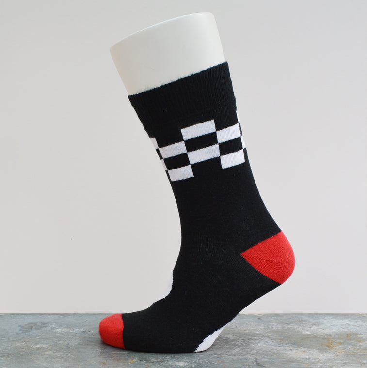 Motoring Leg-Ends Socks - Classic Chequer flag.