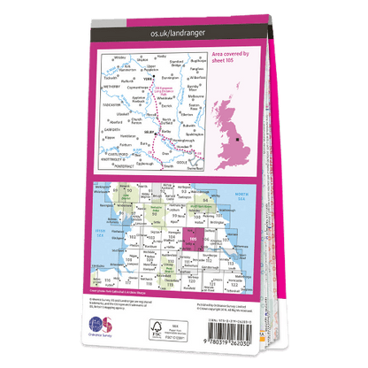 OS Landranger - 105 - York & Selby