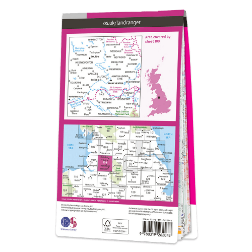 OS Landranger - 109 - Manchester, Bolton & Warrington