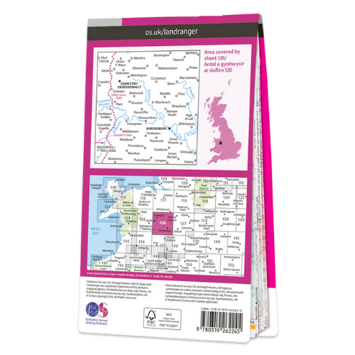 OS Landranger - 126 - Shrewsbury & Oswestry
