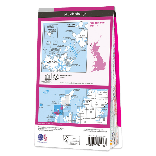 OS Landranger - 018 - Sound of Harris, North Uist, Taransay & St Kilda area