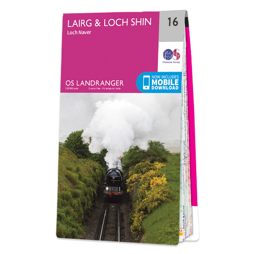 OS Landranger - 016 - Lairg & Loch Shin, Loch Naver area