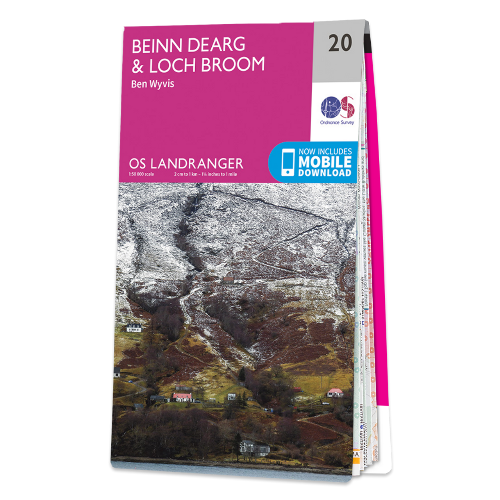 OS Landranger - 20 - Beinn Dearg & Loch Broom, Ben Wyvis area