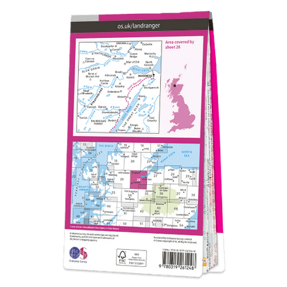 OS Landranger - 026 - Inverness & Loch Ness, Strathglass area