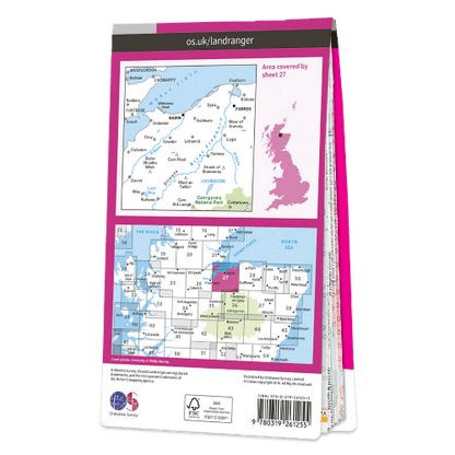 OS Landranger - 027 - Nairn & Forres, River Findhorn area