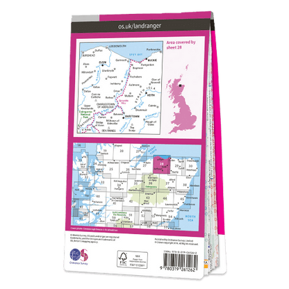 OS Landranger - 028 - Elgin, Dufftown, Buckie & Keith area