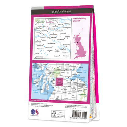 OS Landranger - 064 - Glasgow, Motherwell & Airdrie