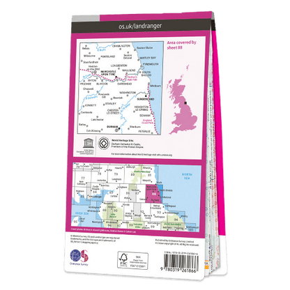 OS Landranger - 088 - Newcastle Upon Tyne, Durham & Sunderland