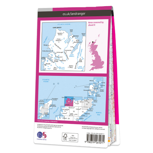 OS Landranger - 009 - Cape Wrath, Durness & Scourie area