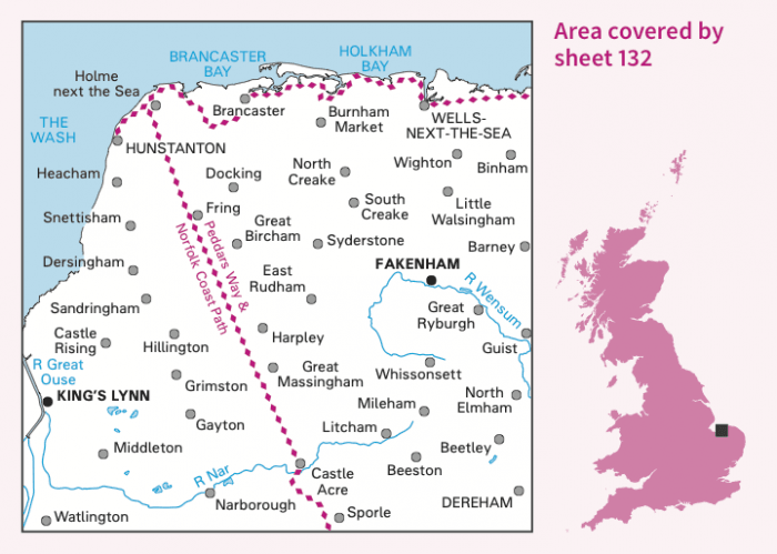 OS Landranger - 132 - North West Norfolk, King's Lynn & Fakenham