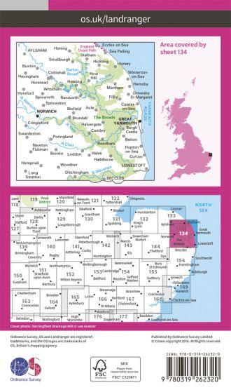 OS Landranger - 134 - Norwich & The Broads, Great Yarmouth