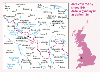 OS Landranger - 136 - Newtown & Llanidloes