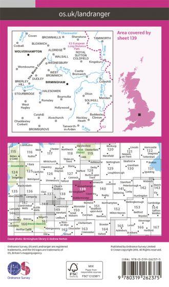 OS Landranger - 139 - Birmingham & Wolverhampton