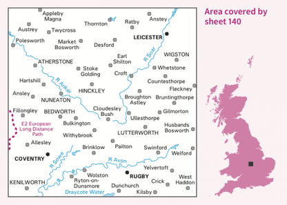 OS Landranger - 140 Leicester, Coventry & Rugby