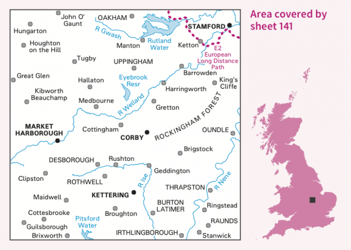 OS Landranger - 141 - Kettering and Corby