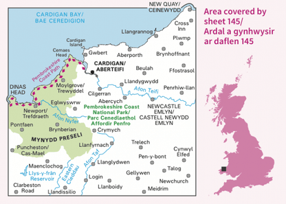 OS Landranger - 145 - Cardigan & Mynydd Preseli