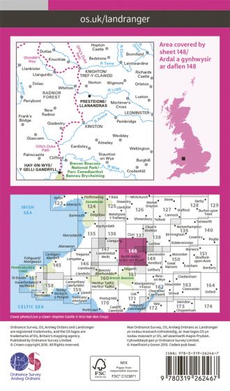 OS Landranger - 148 - Presteigne & Hay-on-Wye/Llanandras a'r Gelli Gandryll