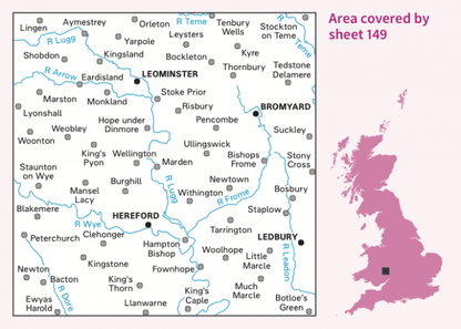 OS Landranger - 149 - Hereford & Leominster, Bromyard & Ledbury