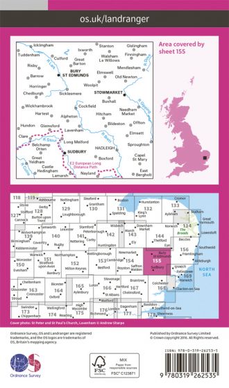 OS Landranger - 155 - Bury St Edmunds, Sudbury & Stowmarket