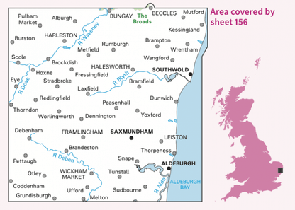 OS Landranger - 156 - Saxmundham, Aldeburgh & Southwold