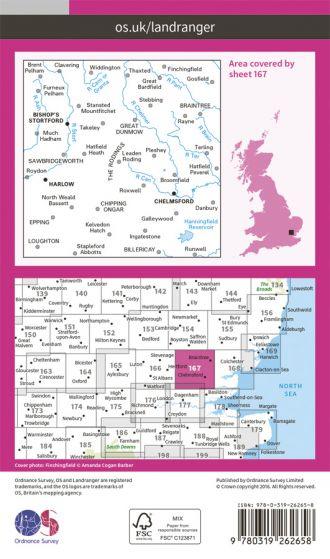 OS Landranger - 167 Chelmsford, Harlow & Bishop's Stortford