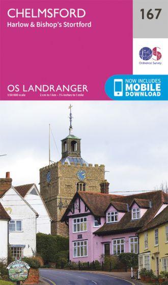 OS Landranger - 167 Chelmsford, Harlow & Bishop's Stortford
