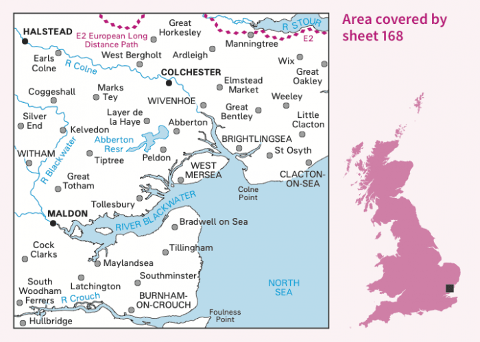 OS Landranger - 168 - Colchester, Halstead & Maldon